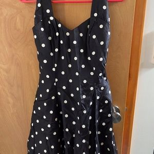 Vintage halter polka dot dress w/ tulle petticoat